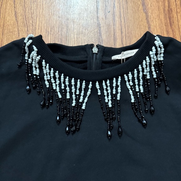 NWT Christopher Kane Beaded Embellished cotton sweatshirt in black size XS - Picture 4 of 16